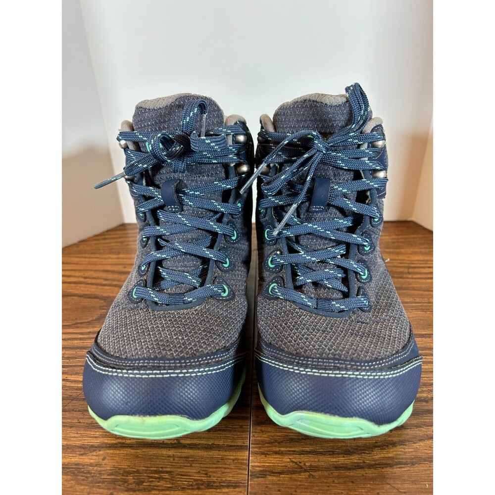 Ahnu By Teva Sugarpine High Waterproof Size 8 Vibram Hiking Boots Blue Gray - Picture 2 of 7